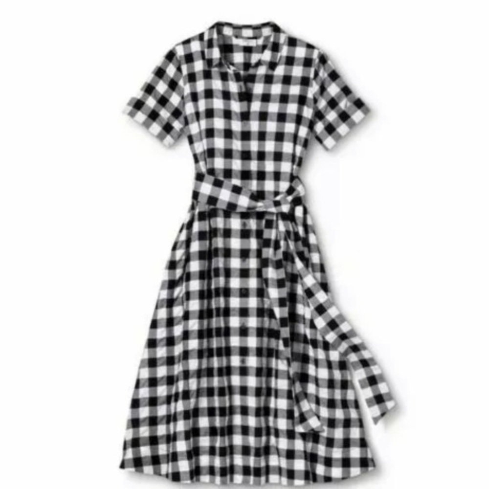 LISA MARIE FERNANDEZ X target Gingham Shirtdress XXS black white picnic cottage